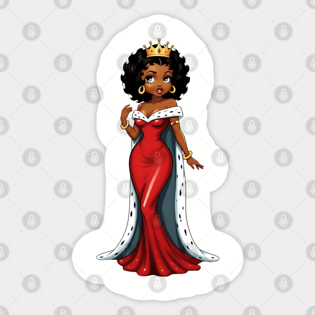 Black Queen Red Robe Sticker by UrbanLifeApparel